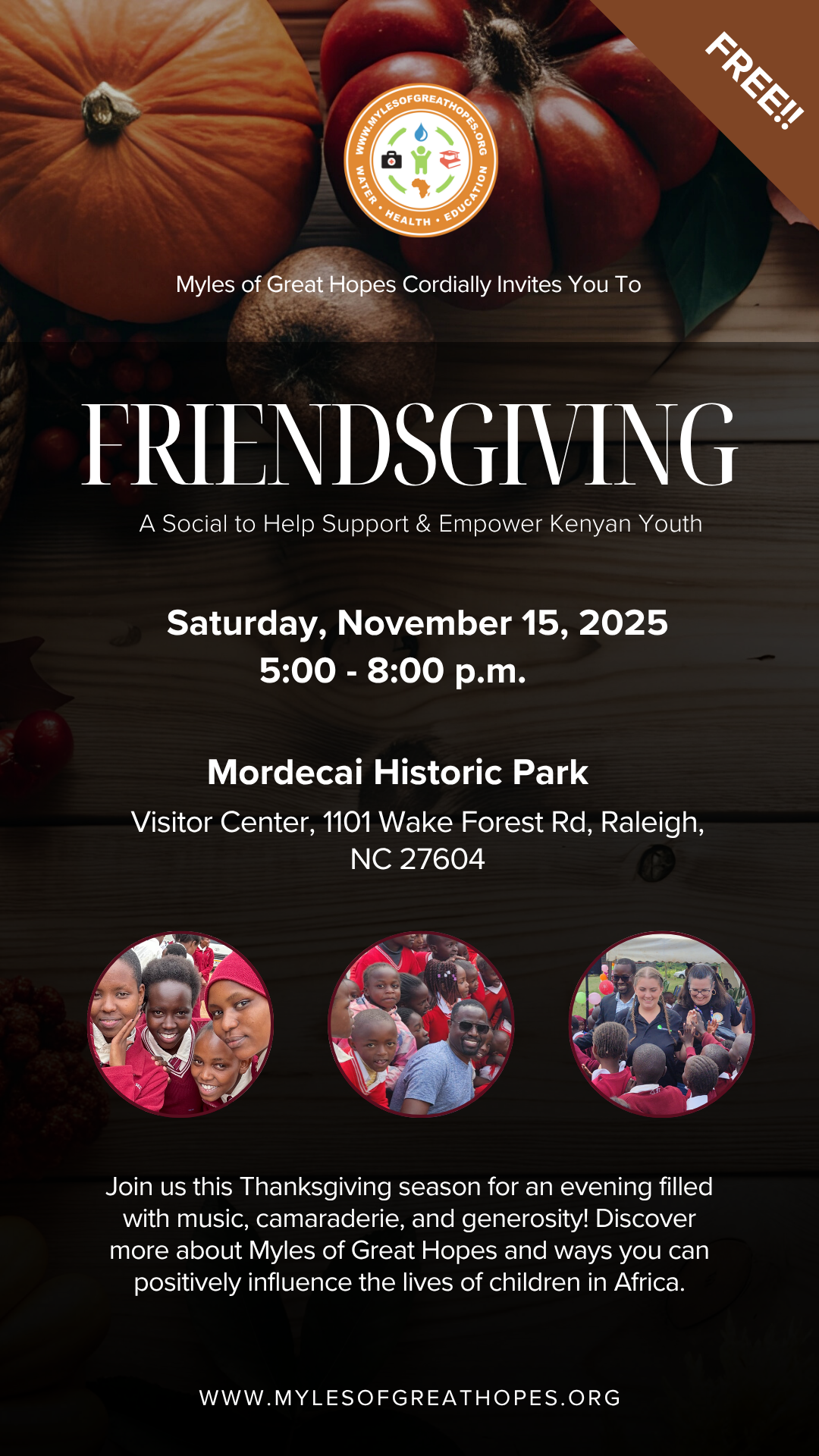 Myles of Great Hopes Friendsgiving Event